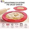 Talisman Designs Adjustable Pie Crust Shield, BPA-Free Silicone, Red, Fits 8.5" - 11.5" Rimmed Dish: Baking Mats