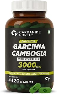 Carbamide Forte Garcinia Cambogia 3000mg 60% HCA & 6mg Piperine Per Serving | Weight Loss Supplement- 120 Veg Tablets