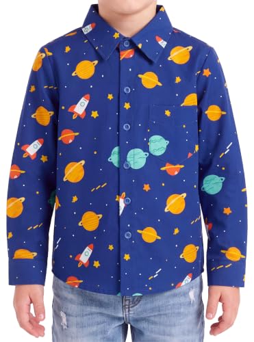 Image of Boys Hawaiian Button Down Shirt, Pure Combed Cotton Short Sleeve Size 3-15Y | Pure Combed Cotton, Smooth 60s yarn, Tagless Label, Pilling-Resistant, Shrink-Resistant, Fade-Resistant, Machine Washable