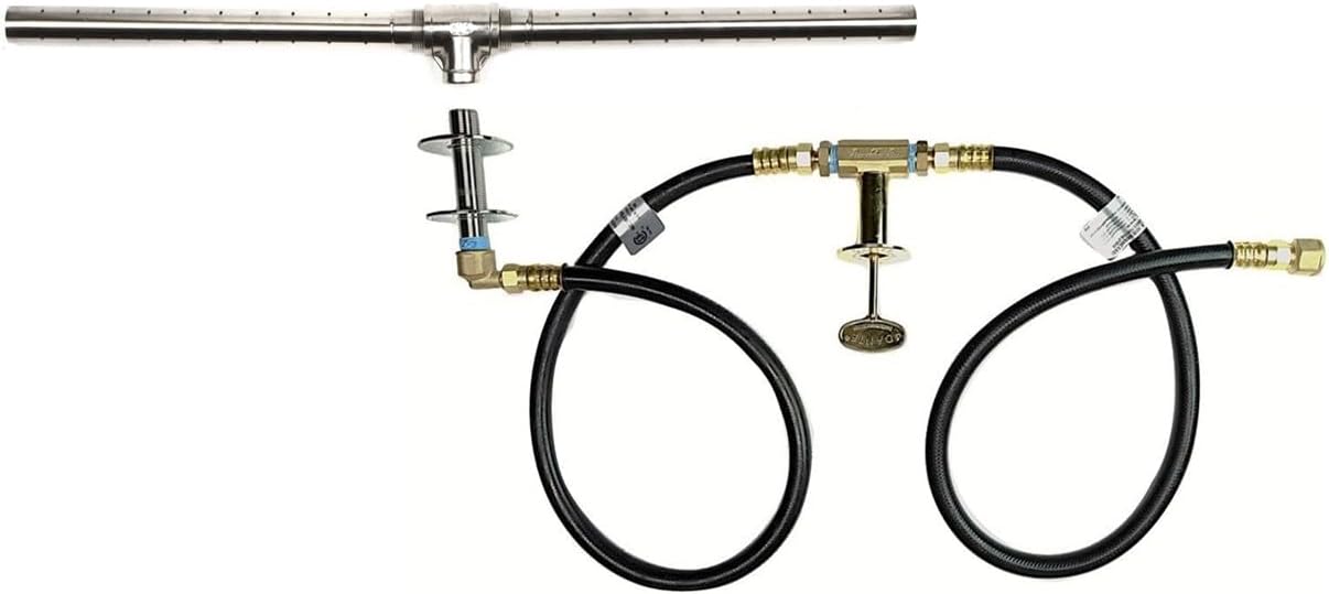 EasyFirePits Pre-Plumbed Natural Gas/Propane Fire Pit Kit & Lifetime Warranted 316 Stainless Steel Burner Choice (6.00, 6 Inch Single Ring)