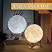 Imagen de Lámpara de luna LED 3D 20cm 16 Colores RGB Regulable LED Lunar Luz Control Remoto y Táctil Recargable USB con Adaptader de Corriente Lámpara Nocturna Decorativa para Dormitorio Fiesta Regalo