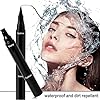 KELAV Eye Liner Noir Waterproof, Crayon Yeux Eyeliner Feutre Waterproof Tampon Eyeliner, Professional Makeup Couleur Intense Embout Ultra Tenue Longue Durée, Transpiration(Noir)