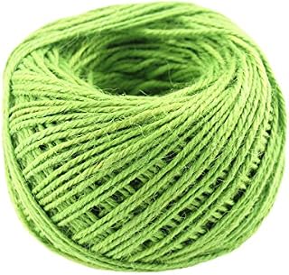 100M/Roll 2mm Natural Jute Rope Hemp Twine Strong Cord Thick Rope String for DIY Craft Home Garden Deco (Light green)