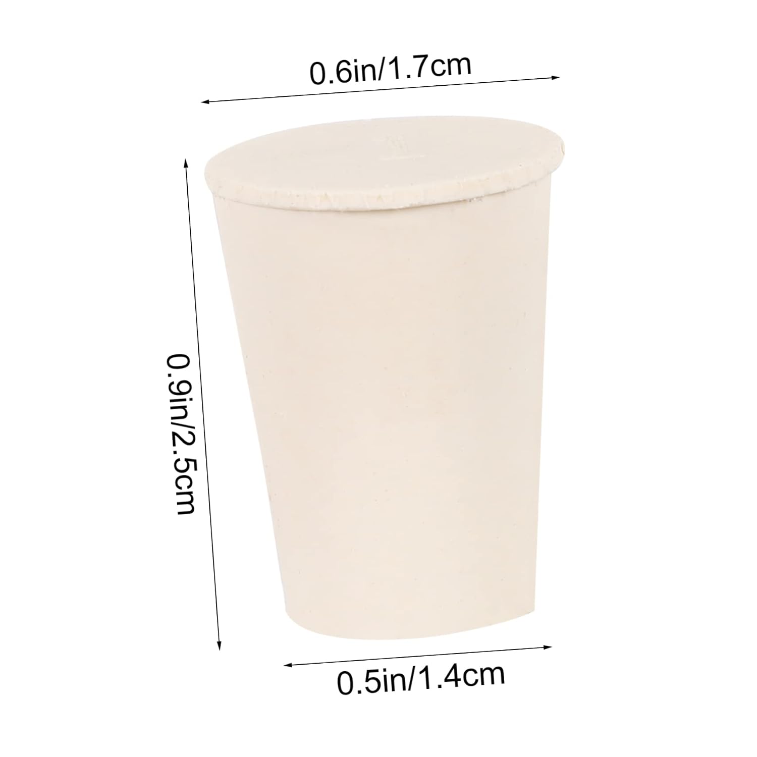 50pcs Tapered Rubber Stoppers Flask Sealer Solid Plugs Lab Plug Sealing for Bottle and Test Tube