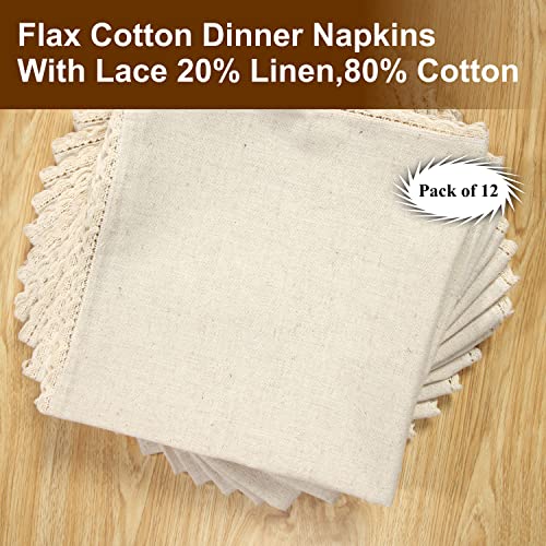 Servilletas de Tela Rectangulares Beige 20x20 in Pack 12 miniatura 3