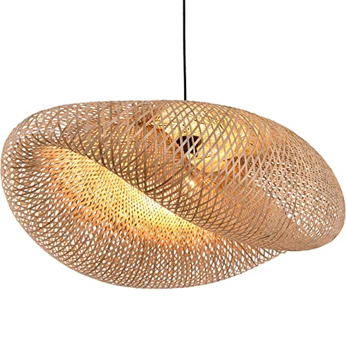 Lustre rotin nuage tissé à la main, plafonnier rustique et suspension design pour salon chic