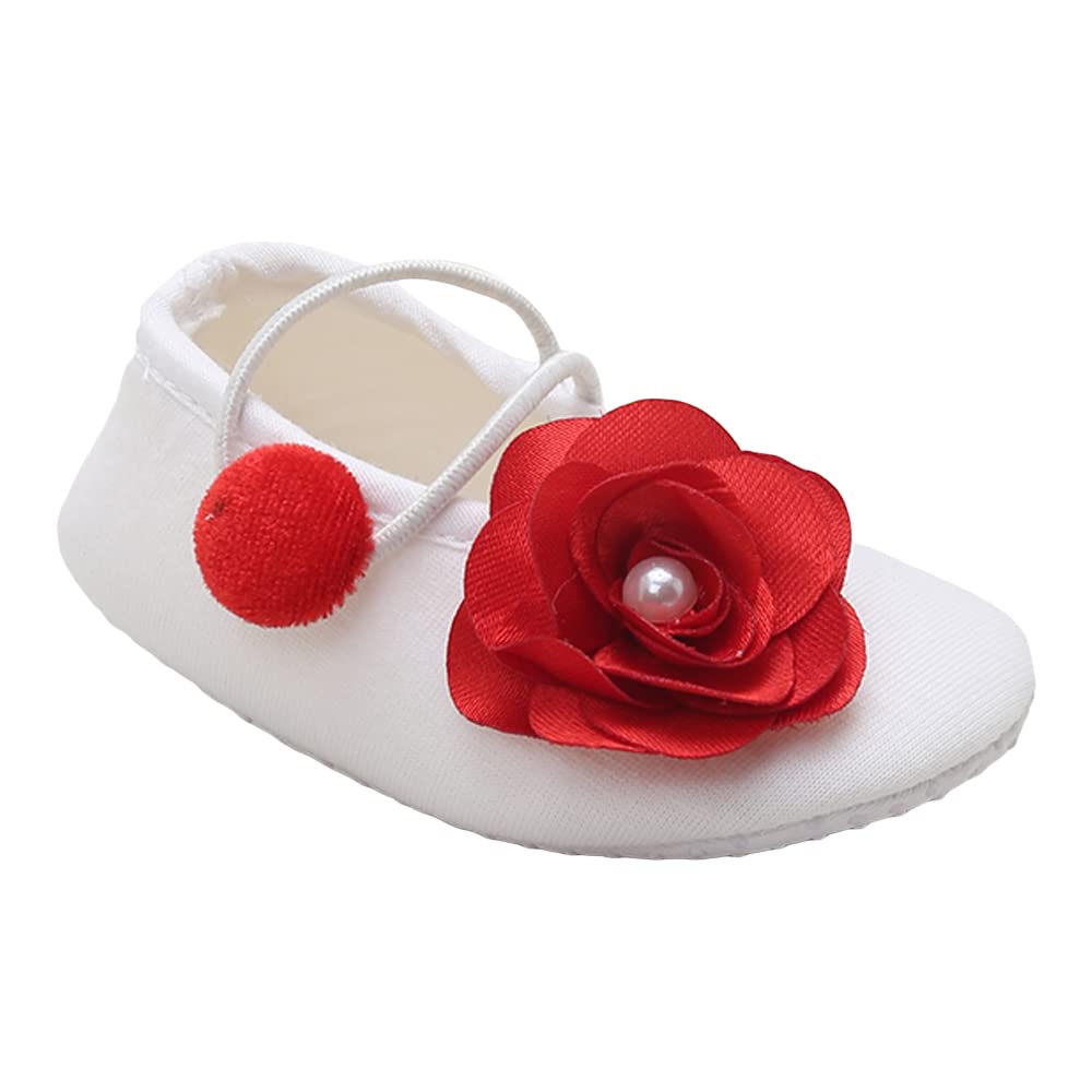 Hopscotch Baby Girls Cotton Floral Applique Booties in White Color, UK:3 (DZY-4302688) (B0BVW4YKFG) Amazon Price History, Amazon Price Tracker
