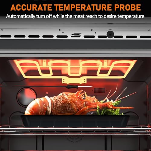30 Inch Built-in Electric Wall Oven,4.8 Cu.Ft Stainless Steel with Self-Cleaning,Touch Glass Control & Child Safety Lock,3800W Convection System,Blue Enamel Interior