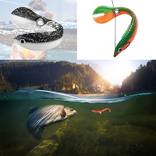 10Pcs Soft Bait Fishing Lures Bionic Plastic Swimbaits With 3D Eyes, Realistic Artificial Fishing Lures Mock Lure Can Bounce For Saltwater Freshwater Storage Box Included #TOP4