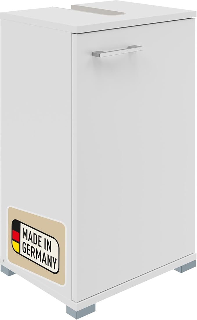 Probus Basic Badunterschrank 40 cm – Moderner Waschbeckenunterschrank in weißem Design mit viel Stauraum – Made in Germany, Weiß