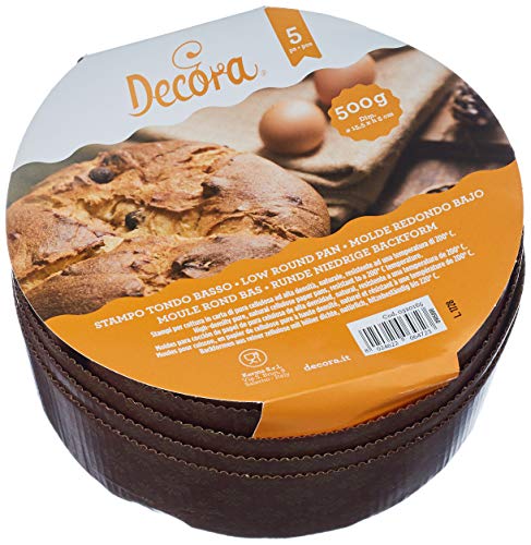 Miniatura 2 de Decora, 0320165 5 Moldes Para Panettone Bajo De 500 G, De Papel Rígido De Celulosa Pura, Resistente A Temperaturas De 200 C, Ideal Para Hacer Un Panettone En Casa