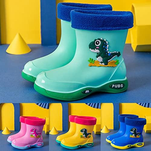 Infant Boys Girls Cute 𝐂rocodile Rain Shoes Non Slip Water Shoes Winter Warm Fleece 𝐋ining Classic Rain Boots2