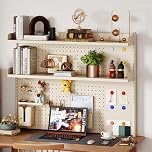 YAGEANNL 2-tier Clamp-On Desk Shelf,100cm Multipurpose Countertop Hutch Bookshelf,Adjustable Desktop Bookshelf for Gaming,Studying and Working Desktop Organizer With Pegboard