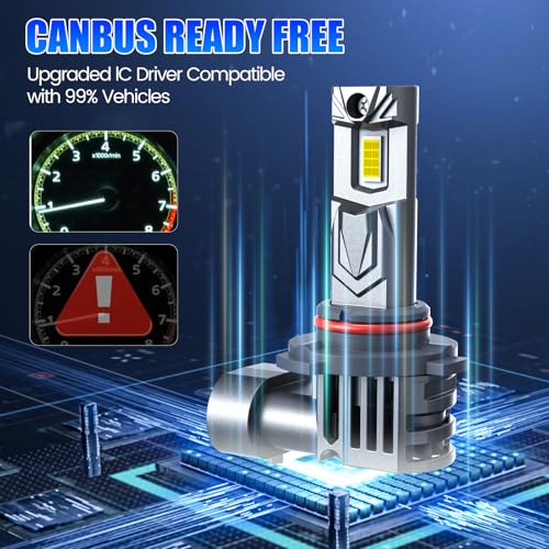 Image of rimthin 9005 9006 Bulbs Combo, 800% Brighter High Low Beam Bulbs, Pack of 4 | Cool White 6000K, Real 1:1 Mini Size with Cooling Fan