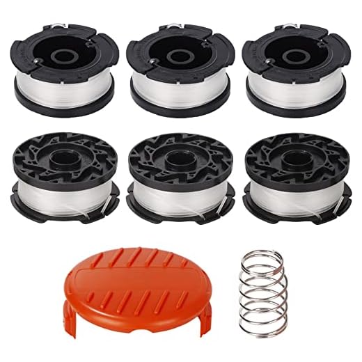 6 Pack A6481 A6485 Fadenspule für Black Decker Rasentrimmer STC1820CM STC1820PC STC1820EPC STC1840EPC ST5530 ST1823 GLC1823L20 (6 Pack +1 copertura + 1 molla)