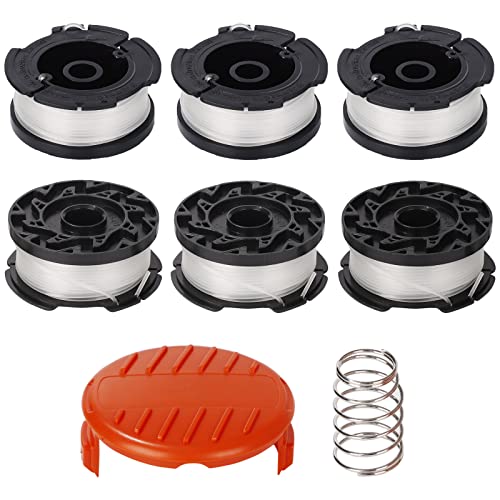 Lot de 6 A6481 A6485 têtes de rotofil pour Coupe-Bordures Black Decker STC1820CM STC1820PC STC1820EPC STC1840EPC ST5530 ST1823 GLC1823L20 (Lot de 6 + 1 Couvercle + 1...