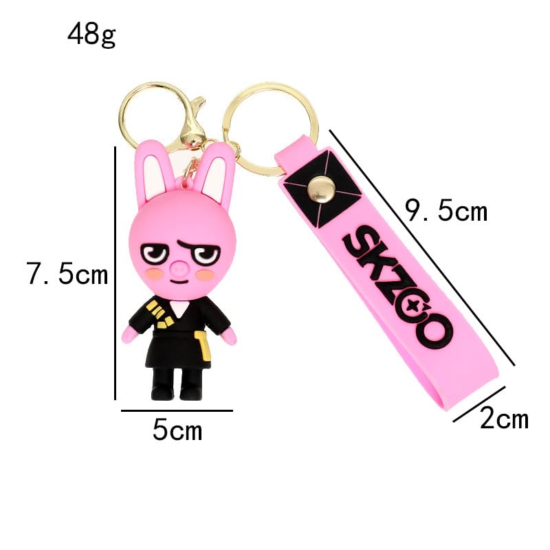 Finifana Skzoo Keychain Stray kids Keychain Cartoon Keyring Schoolbag Accessory(Color7)