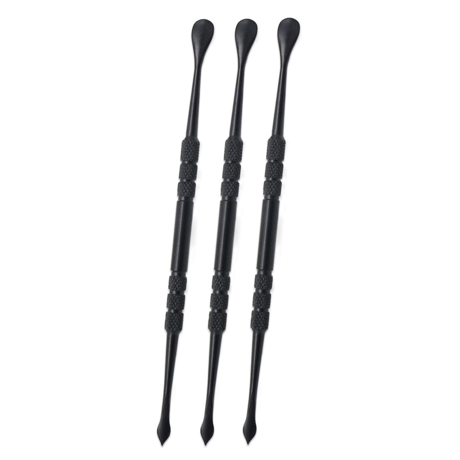 Joyangy 3PCS Wax Carving Tools, Stainless Steel Double-Headed Sculpting Kit, 4.6" Wax Modeling Engraving Spoons for Clay Pottery Molding Shaping, Black