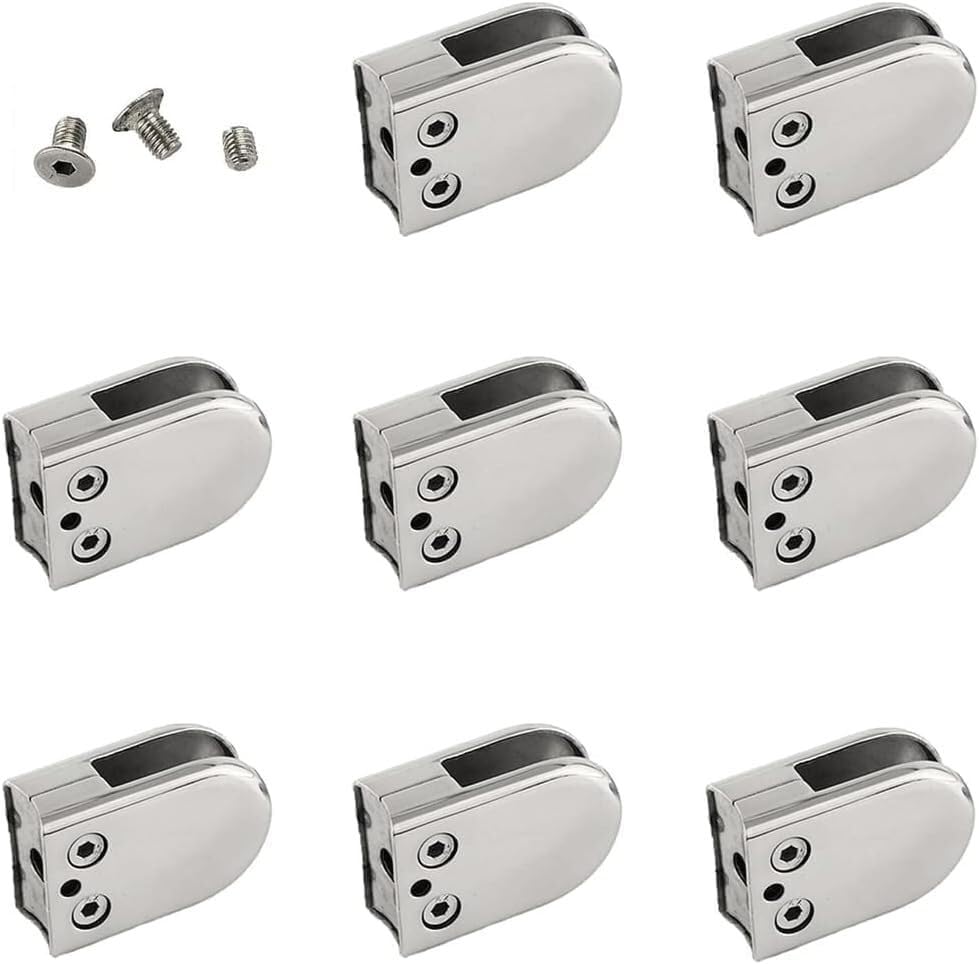 Lot de 8 pinces à verre en acier inoxydable 304 réglables en U