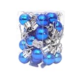 VICASKY Set of 24 Mini Shatterproof Christmas Blue Small Balls Ornaments Hanging Decor for Xmas Tree, Holiday & Home (0.79 Inch,Blue)