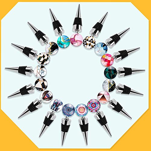 Soleebee 3 Pack Decorative Wine Stoppers, Wine Bottle Stopper With Beautiful Art Glass，Beverage Bottle Stoppers For Gifts, Bar, Holiday Party, Wedding (Style J) #TOP7