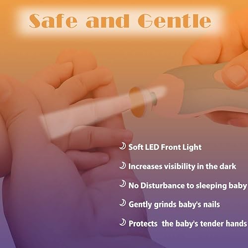 Miniatura 5 de Cortador de uñas eléctrico para bebés, lima de uñas para bebé, 20 en 1, kit de lima de uñas seguro para recién nacidos, niños pequeños o adultos,