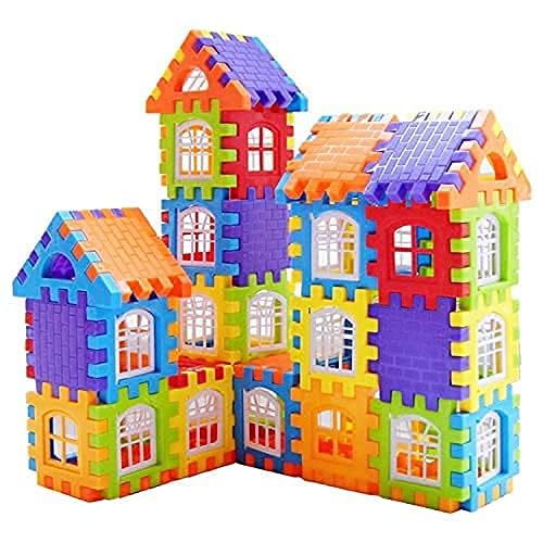 Sponsored Ad - House Home Building Blocks - 72Pcs(Block) + 20pcs(Window) Mega Jumbo Blocks with Attractive Windows and Smooth Rounded Edges, Building Blocks Toys Games for Kids, Best Gift (Multicolor)