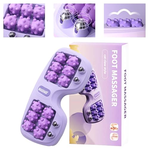 Portable Dual Foot Massage Roller, Foot Massagers for Pain and Circulation,Foot Massager Roller for Plantar Fasciitis Relief, Acupressure Foot Roller Massage for Home & Office Use