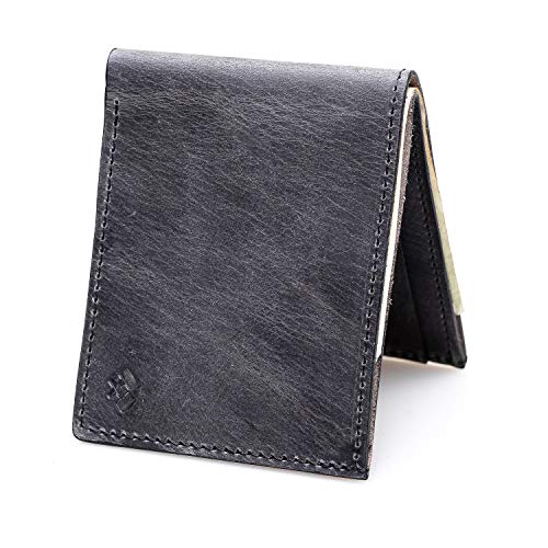 Bifold Leather Wallet For Men | Made in USA | Mens Bifold Wallets | American Made | Avalanche Gray | Main Street Forge