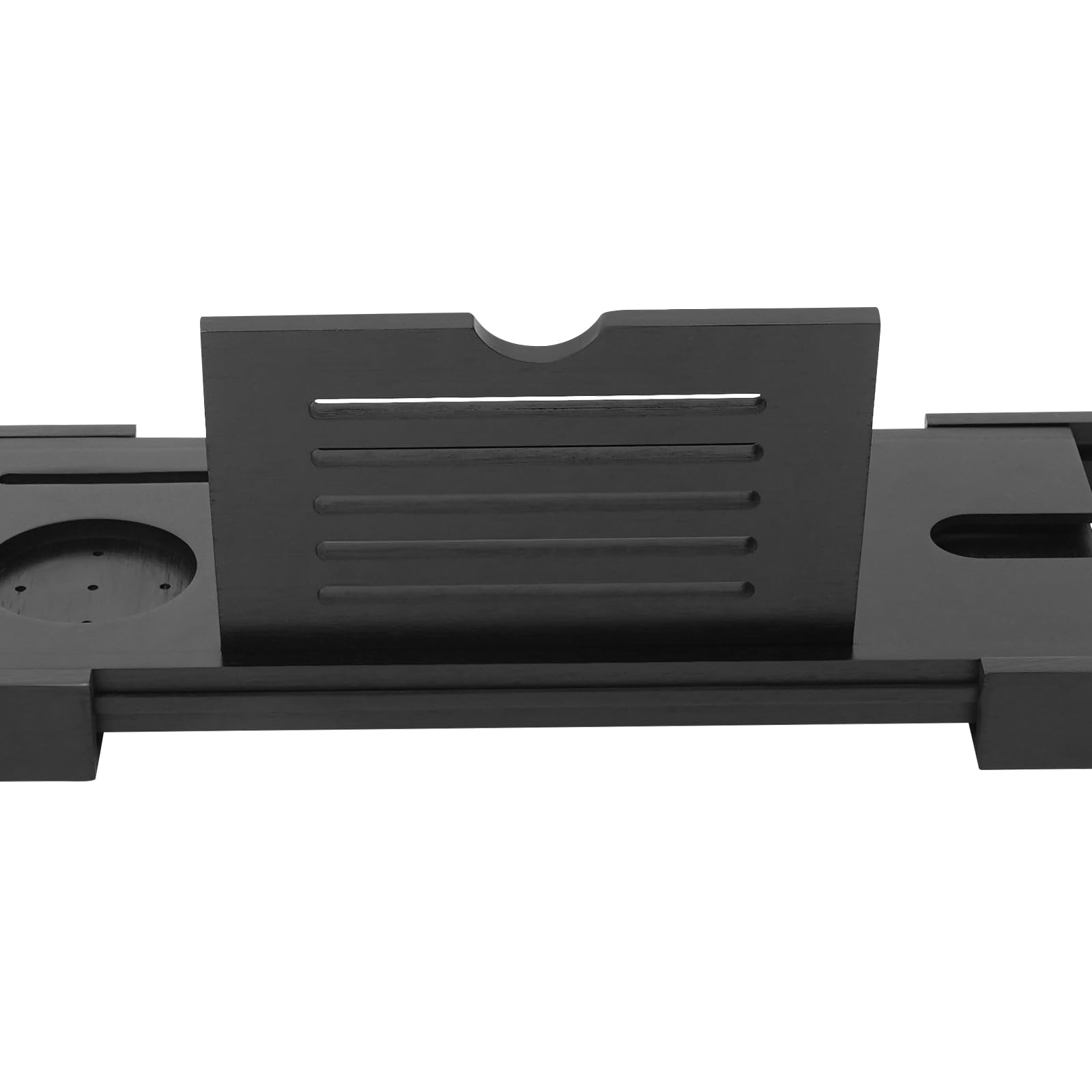 Bandeja ajustable para bañera (75-111 cm), de bambú, con soporte para tablet y soporte para copas de vino, soporta hasta 10 kg