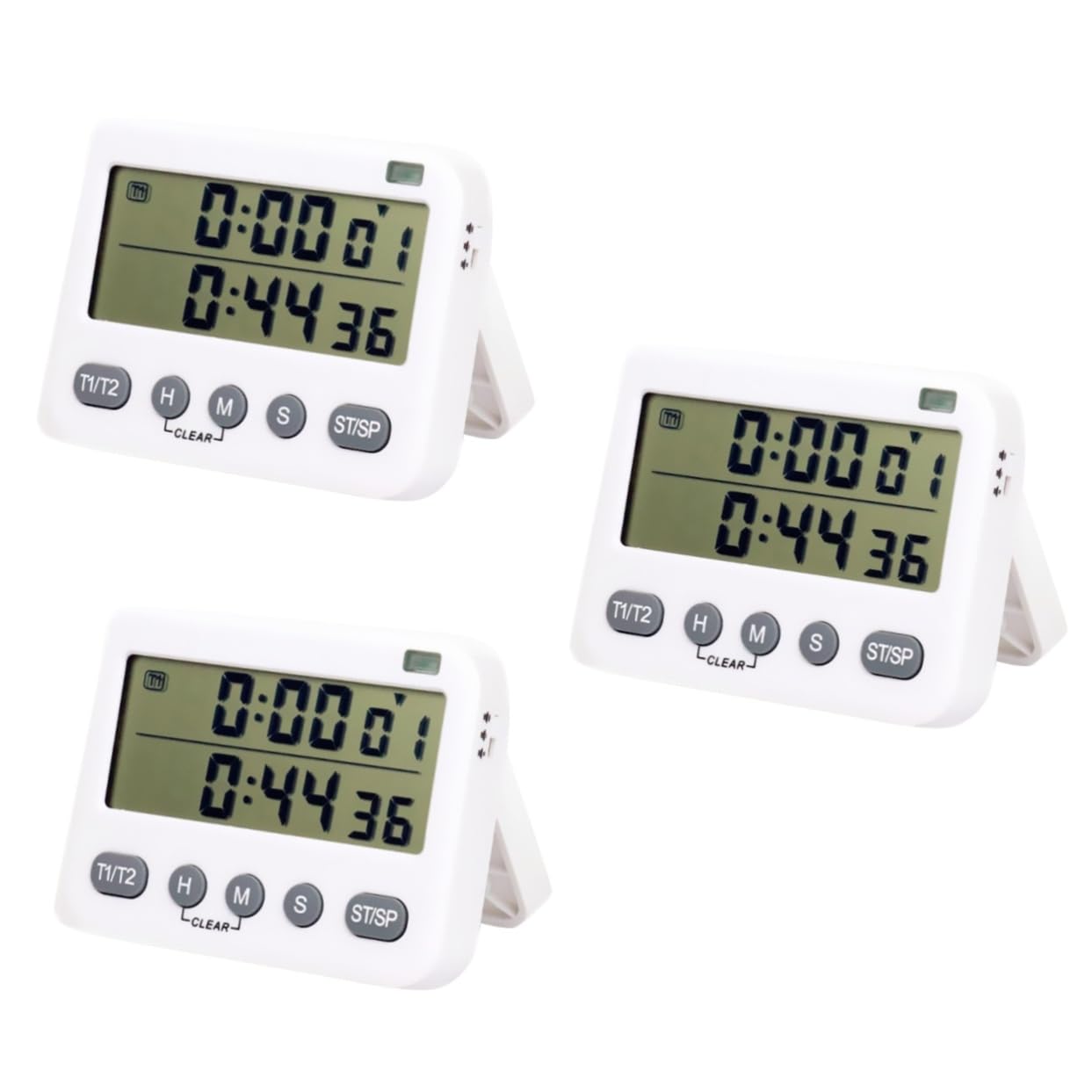MAGICLULU 3stücke Doppelbildschirm Küchentimer Mit Lauter Alarmfunktion Digitaler Countdown-zeitmesser Ohne Batterie Für Labor Und Kochen Minuten Sekunden Magnetisch Und Aufstellbar Weiß