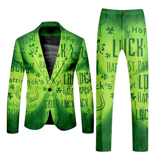 Costume lavande pour homme costume de fête imprimé Saint-Patrick et tenue de vacances