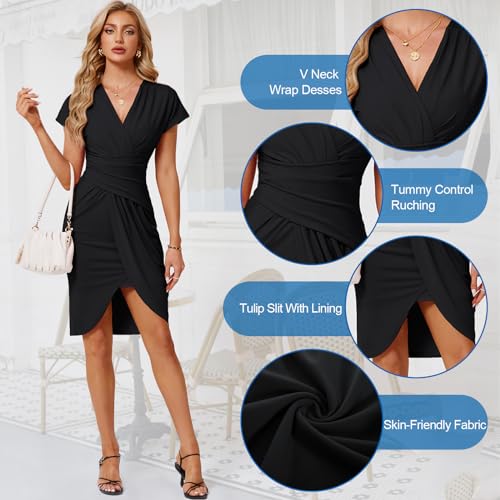 Jasambac Women'S Wear To Work Dresses Cocktail Blue Dresses With Sleeves Formal Bodycon Dress Wedding Guest Office Midi Dresses S thumb #1