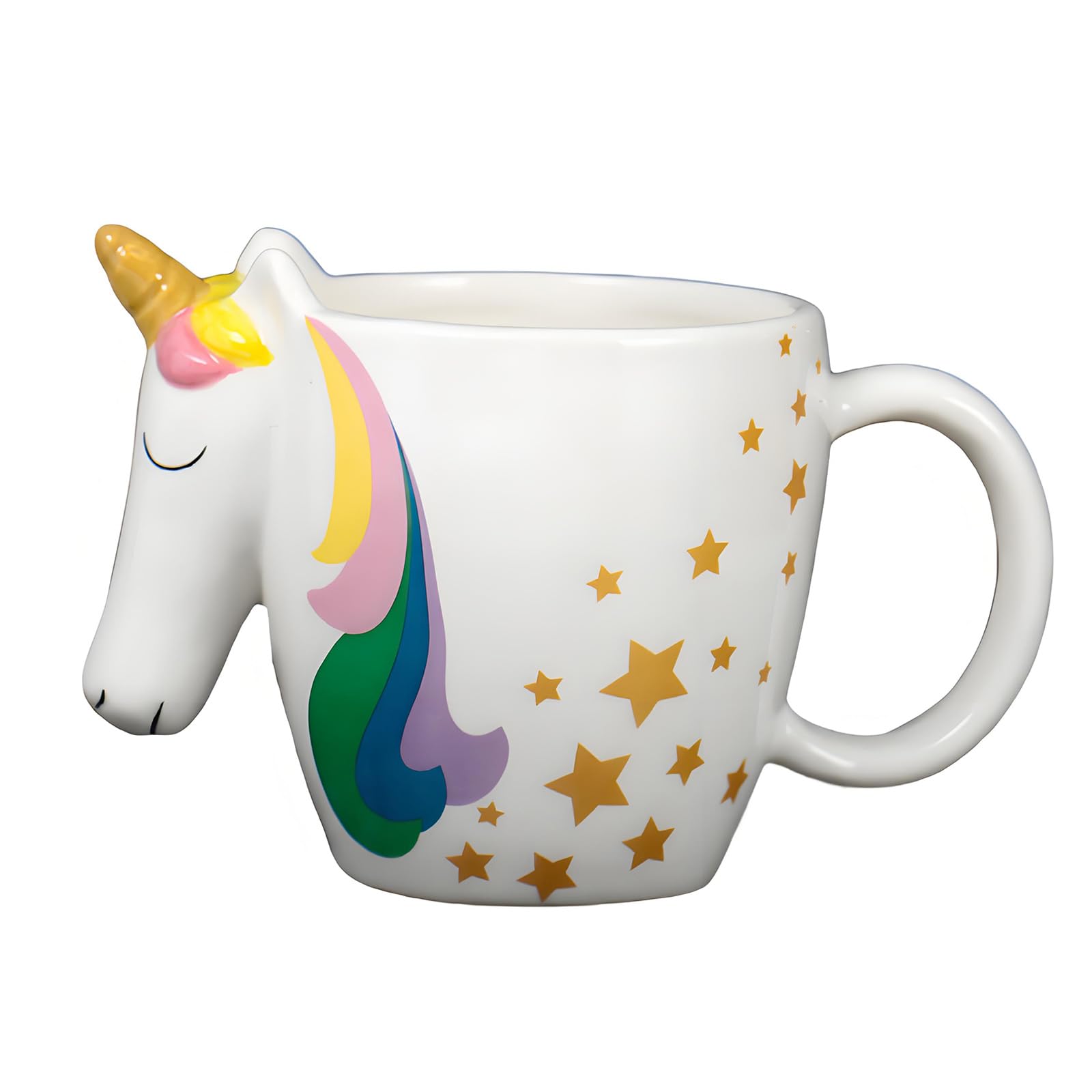 PANGBOER Colorful Ceramic Unicorns Mug Large Capacity Drinking Cup with Handle Drinkware for Hot Drink Unique Gift Cup