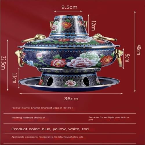 Olla china de cobre para hotpot 36 cm miniatura 2