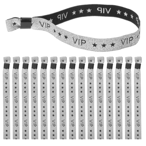 Bracelets VIP en tissu argenté pour festivals concerts et parcs d'attractions