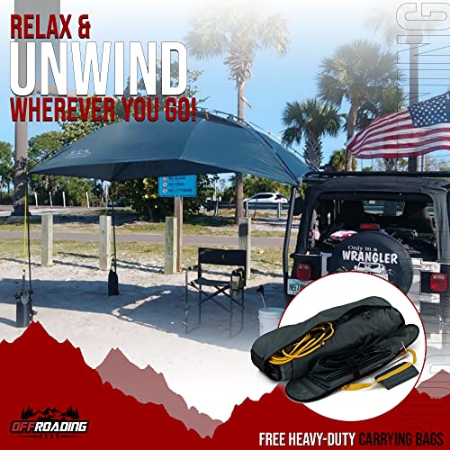 Offroading Gear Waterproof Portable Vehicle Awning| Pop Up Canopy | Sun Shade With Outdoor Privacy Wall| Great For Camping| Beach| Picnics| Etc.| Fit Great On Car| Suv| Jeep| Etc. #TOP4