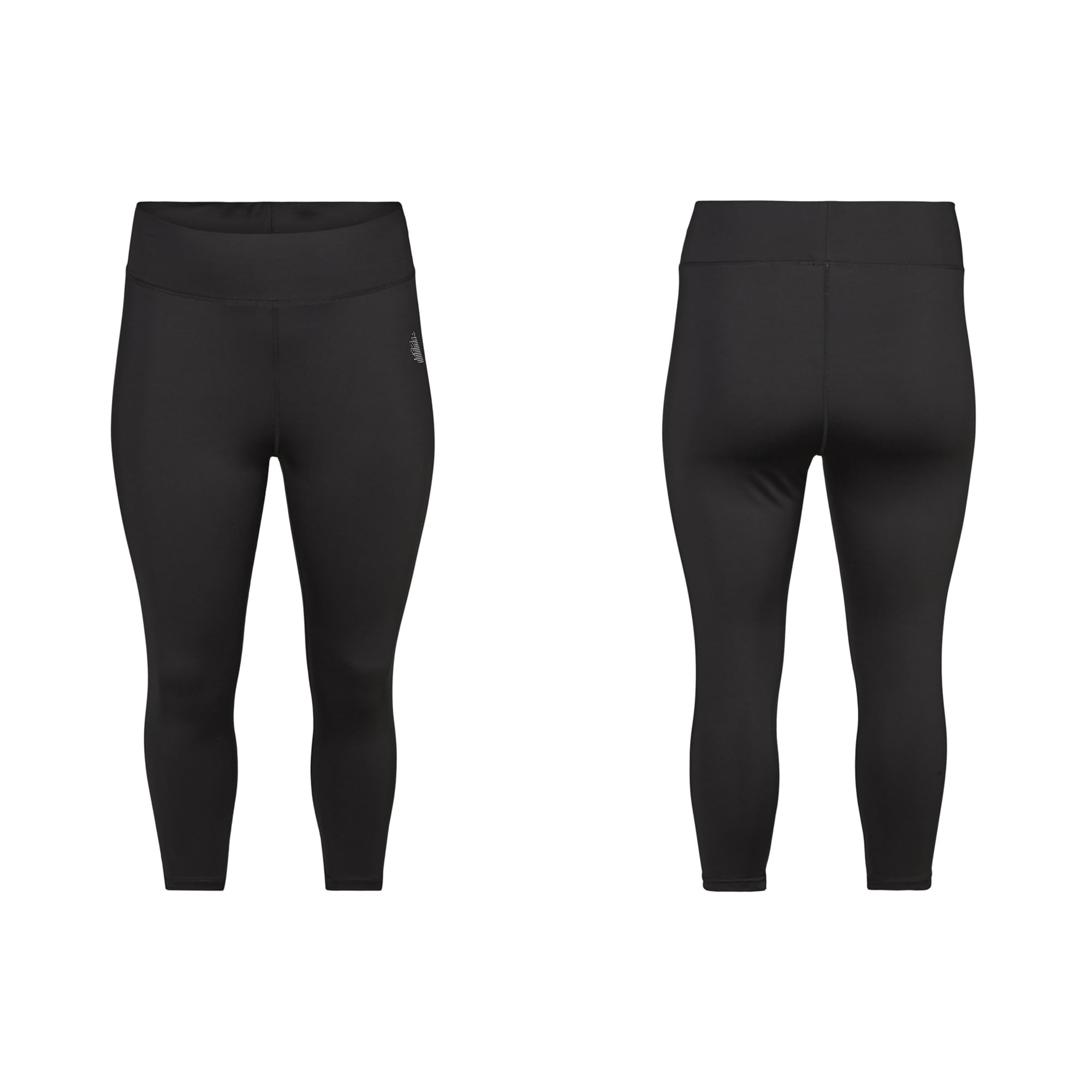 Zizzi Capri Sport-Leggings Damen große Größen, 3/4 Workout-Tights Schwarz | Eng anliegende Workout-Capris in 3/4-Länge für curvy Damen: sportliche Sporthose und Capri-Leggings mit breitem Bund