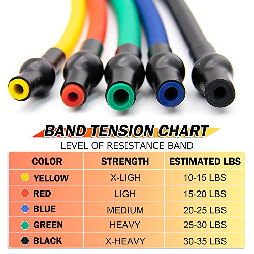 SYOSIN Professional Single Resistance Exercise Band, Non-Slip and Comfortable Handles with Door Anchor, Physical Therapy, Strength Training and Muscle Toning