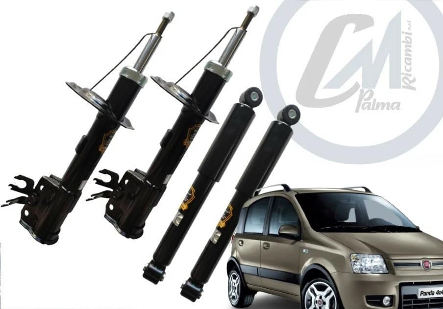 KIT 4 AMMORTIZZATORI ANT+POST + SUPPORTI + TAMPONI PER PANDA 169 4x4 Nat. Power