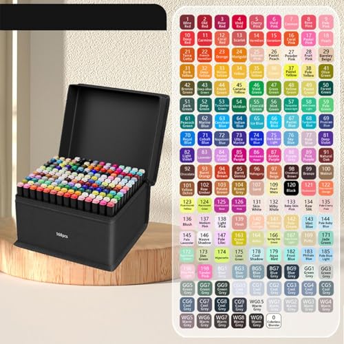 Marqueurs de peinture à double pointe de 168 couleurs pour dessin - 3