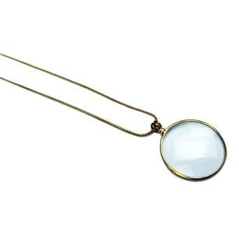 Magnifying Glass Pendant and Chain Necklace