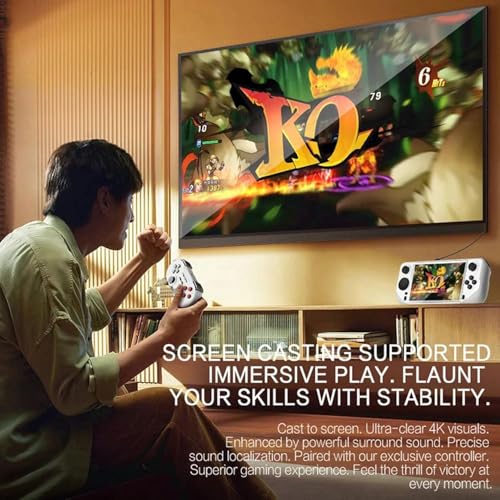 Image of GSH E6 Handheld Game Console Portable Video Game 5-Inch IPS Screen With 10+ Emulators And 10000+Retro Games (256Gb), White