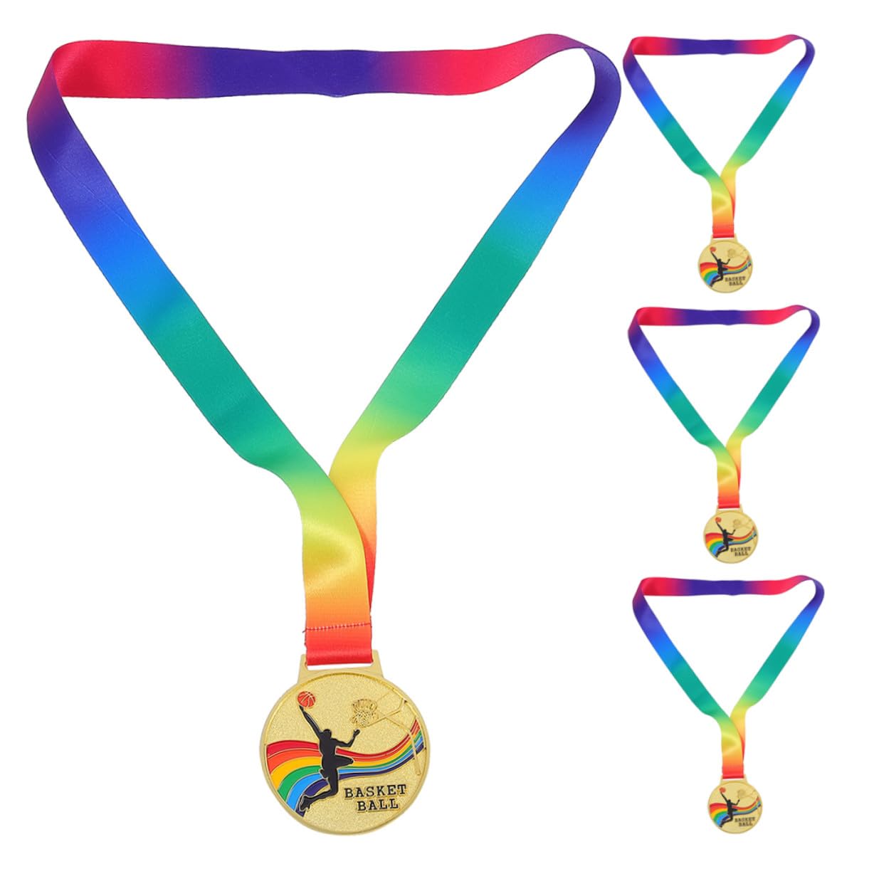 TOYANDONA Medaglia Basket Creativa 4 Pezzi in Lega di Zinco con Nastro