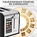 Smart 2 Slice Toaster with Touchscreen Control, Wide Slots, Extra Lift, Defrost & Timer, 880W, Matte Black & Silver Stainless Steel