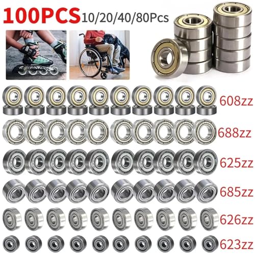 Roulement 608zz en acier au carbone pour skateboard et roller x20