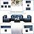 Shintenchi 5 Pieces Outdoor Patio Sectional Sofa Couch, Black PE Wicker Furniture Sets, Patio Conversation Sets with Washable Cushions Glass Coffee Table for Garden, Poolside, Backyard, Aegean Blue