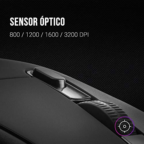 MMG, Mouse Gaming Compatto 3200 DPI RGB Flow, Switch Meccanici HUANO, Design Leggero Antiscivolo, 6 Pulsanti, Windows/Linux/Mac/PS4/PS5/XBOX ONE/XBOX SERIES X-S, Nero - Mouse gaming - Immagine 4