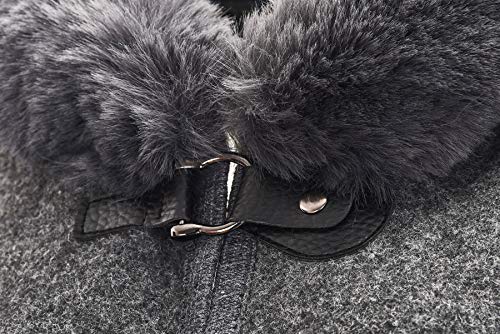 Image of ZLYC Women Winter Fashion Faux Fur Trim Layers Hooded Cardigan Warm Cape Sweater Cloak