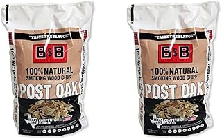 B&B Charcoal Inc Post Oak Smoking Chips (Two Pack), 180 cu in (00124)